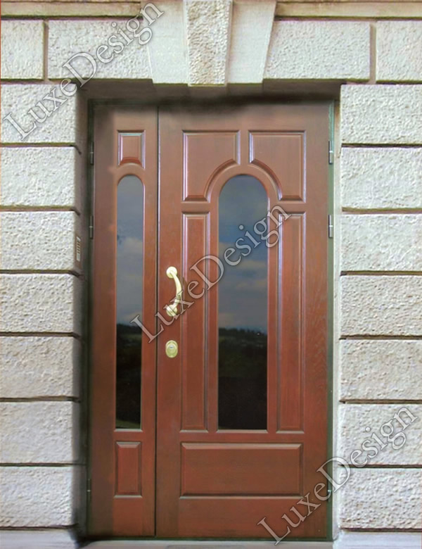 Дверь с двумя стровками - шпонированный МДФ